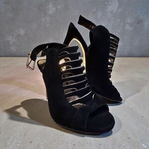 Gianni Bini Black Strappy Heels - Size 5.5 M